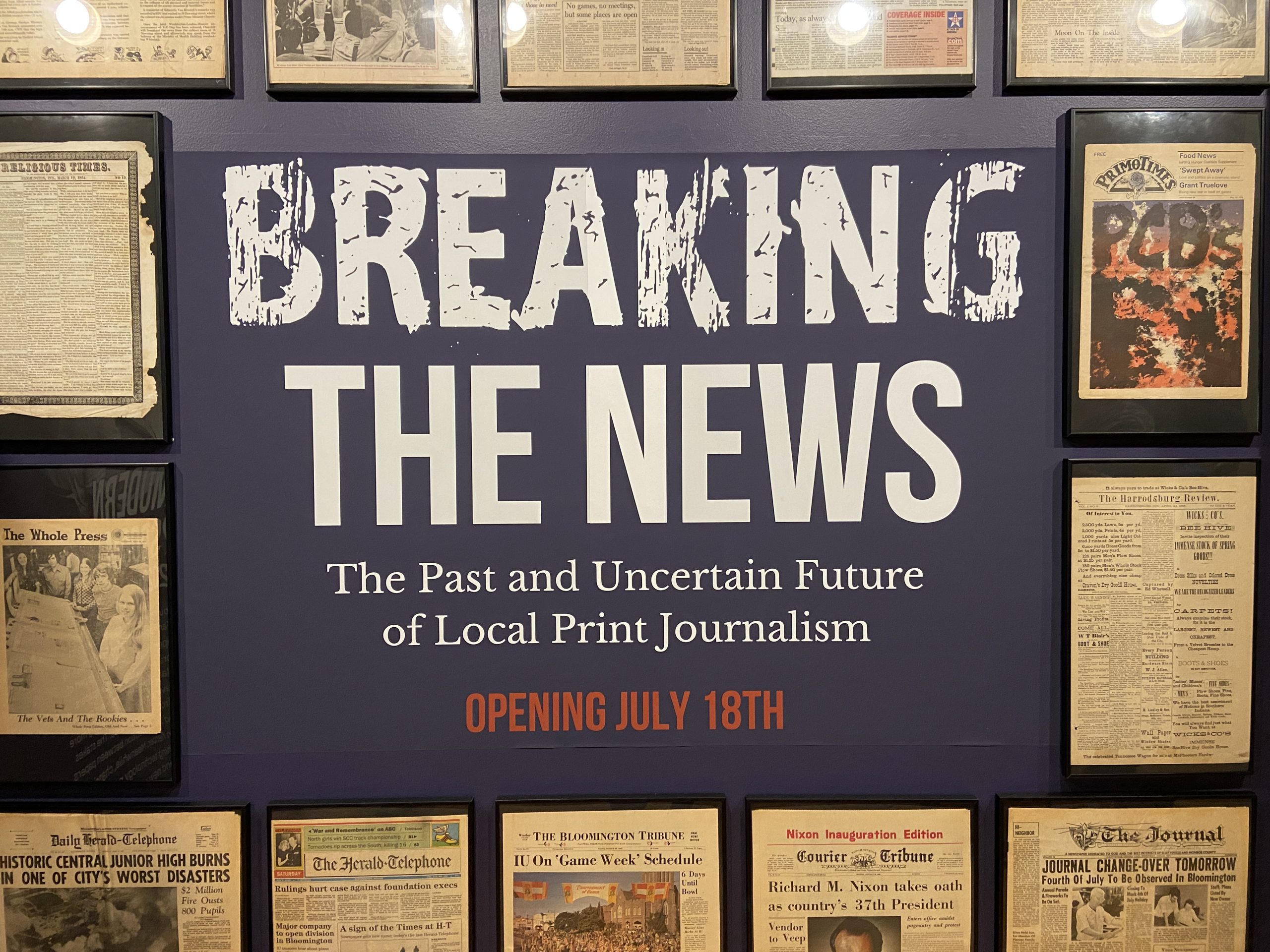 An exhibit at the Monroe County History Center, in Bloomington, Indiana
